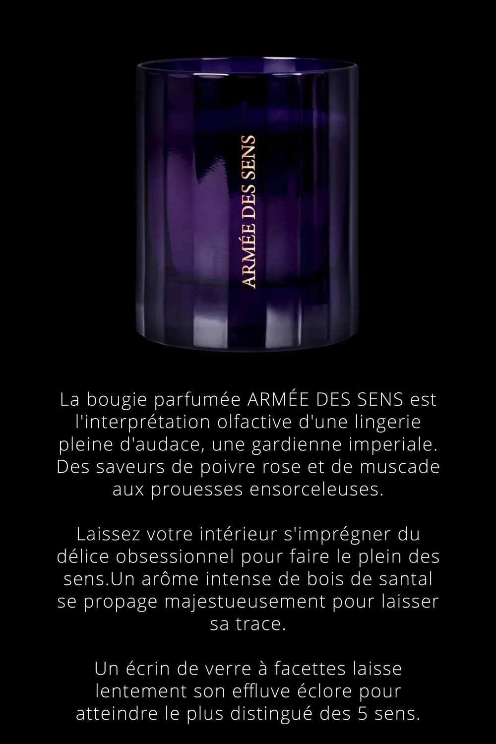 Maison Close Armée des SensBougie d'ambiance notes Orientales