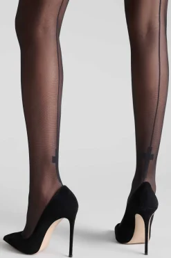 SCANDALE LegwearBas coupés roulés coutures Croix 20D