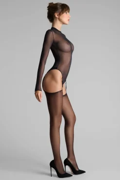 Maison Close LegwearBas coupés roulés couture Lurex 20D - /Or