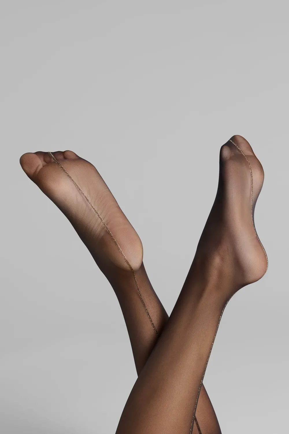 Maison Close LegwearBas coupés roulés couture Lurex 20D - /Or