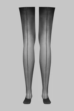 Maison Close LegwearBas coupés roulés coutures Lurex 20D - /Argent