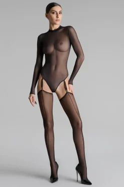 Maison Close LegwearBas coupés roulés double couture 20D