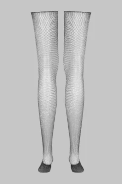 Maison Close LegwearBas coupés roulés résille Lurex