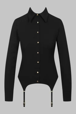 Maison Close Le Vestiaire032 Chemise porte-jarretelles dos dentelle